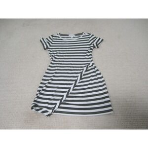 Striped green and White Short Sleeve Mini Dress